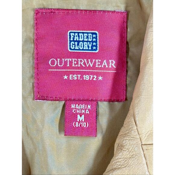 Faded Glory outerwear leather blazer pumpkin color size medium/8-10 - Picture 5 of 6